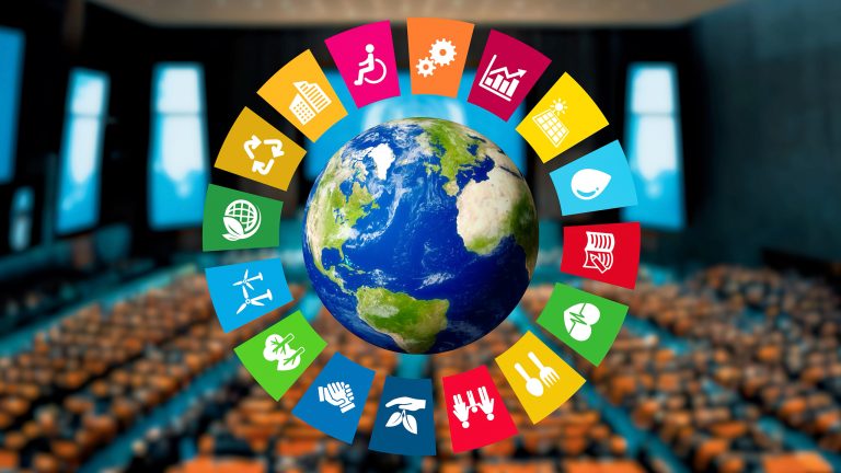 International conference concept. Sustainable development goals