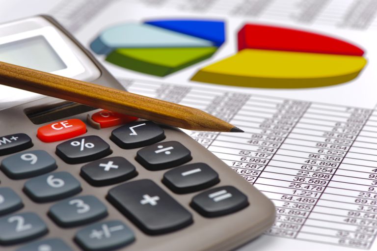 graph  with table sheet shows success at finance and stock market