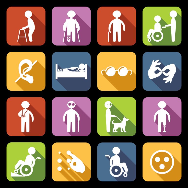 Disabled Icons Set Flat