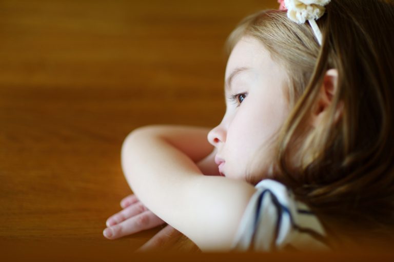 Thoughtful little girl